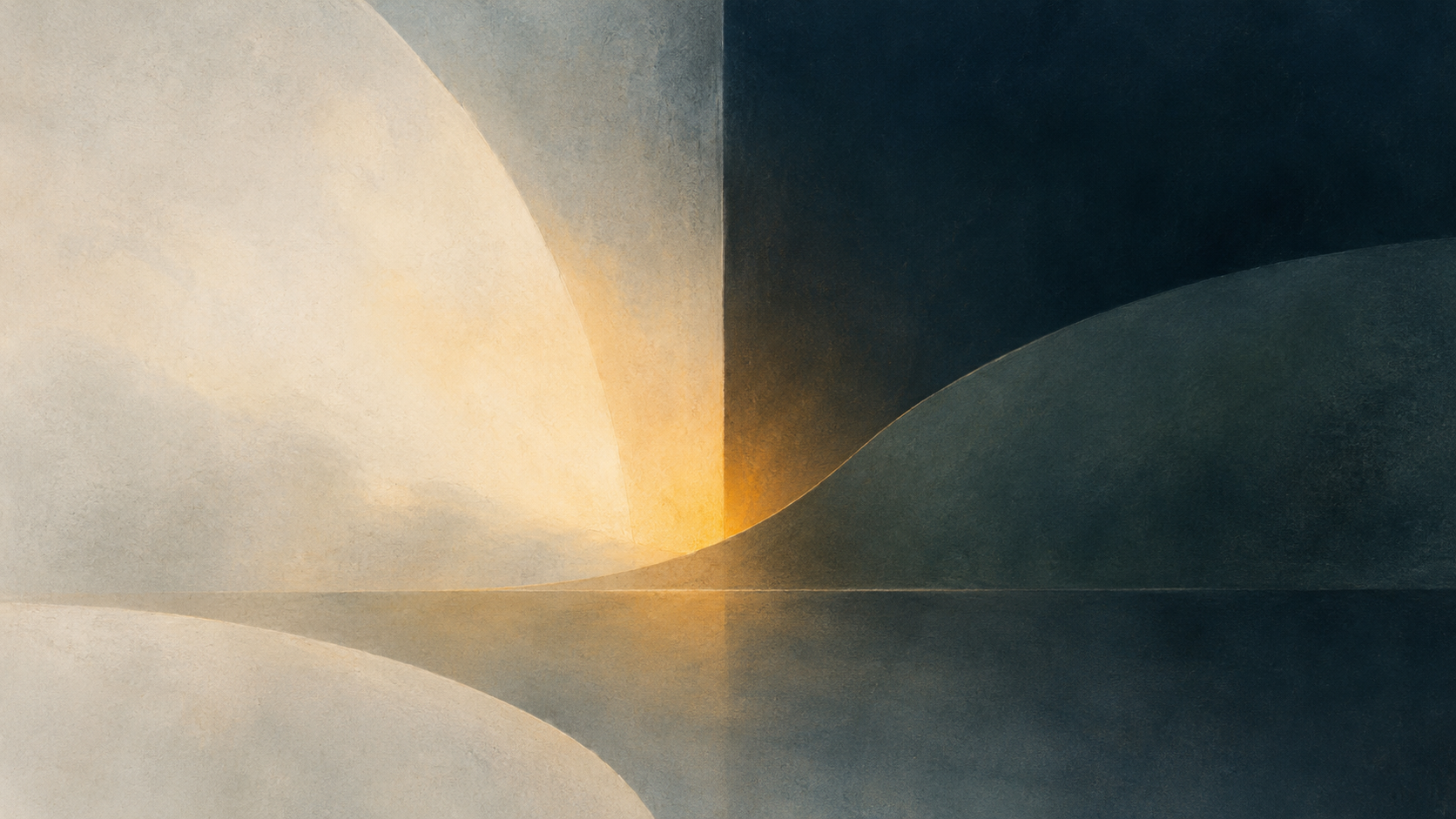 Composición abstracta sobre la transición entre día y noche en el jardín